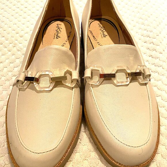 LifeStride Optimist Slip On Loafers  (2 Pair) -- Bone and Walnut Brown  Size 10W - Picture 1 of 11